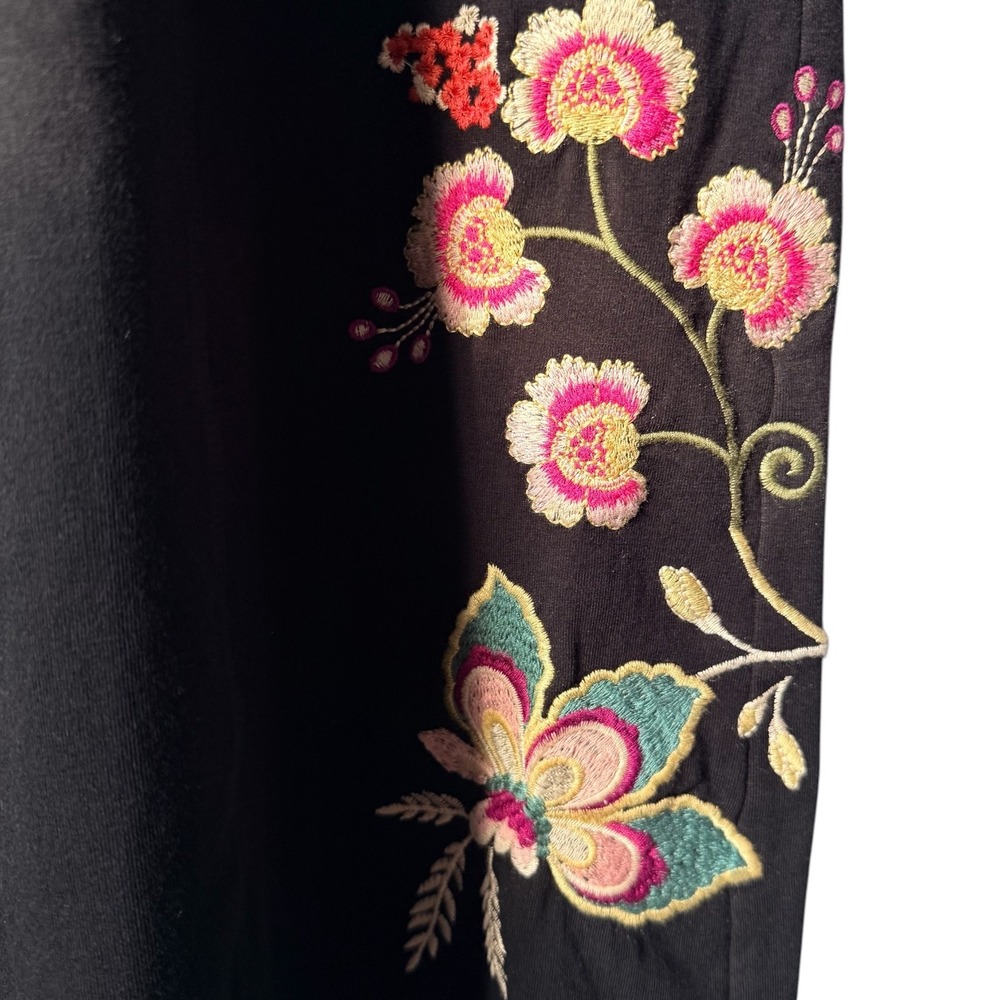 Johnny Was Womens Size XL Black French Terry Seamed Julianna Pant NWT - Picture 6 of 12